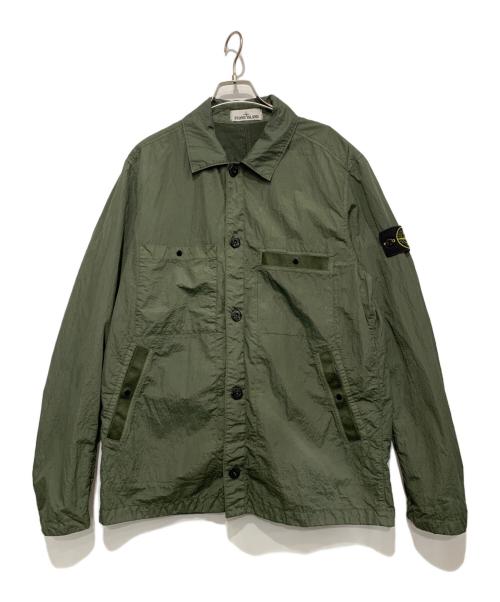 STONE ISLAND（ストーンアイランド）STONE ISLAND (ストーンアイランド) ナイロンシャツ グリーン サイズ:Lの古着・服飾アイテム