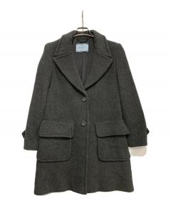 中古・古着通販】PRADA (プラダ) ステンカラーコート ネイビー サイズ