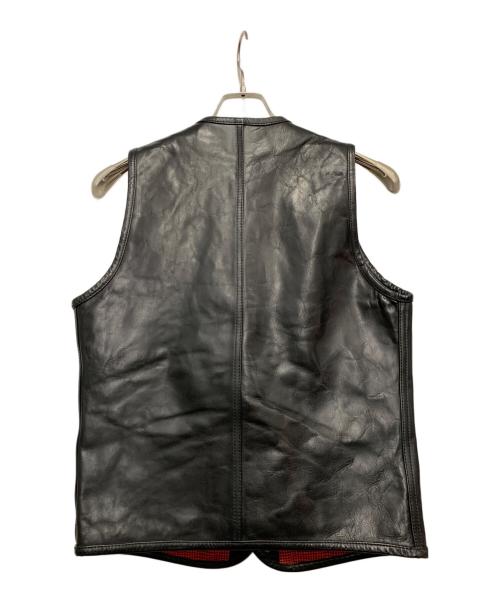 Simons（シモンズ）SIMONS (シモンズ) ホースレザーベスト ブラック サイズ:Mの古着・服飾アイテム