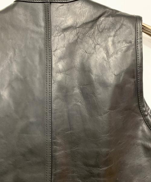 Simons（シモンズ）SIMONS (シモンズ) ホースレザーベスト ブラック サイズ:Mの古着・服飾アイテム