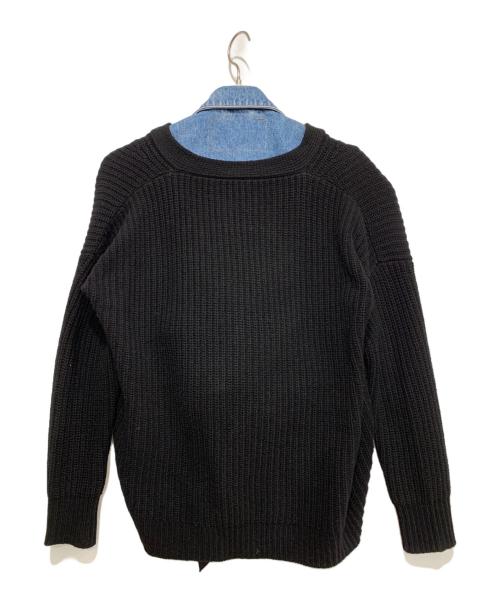 DIESEL（ディーゼル）DIESEL (ディーゼル) ニットドッキングジャケット ブラック×インディゴ サイズ:Sの古着・服飾アイテム