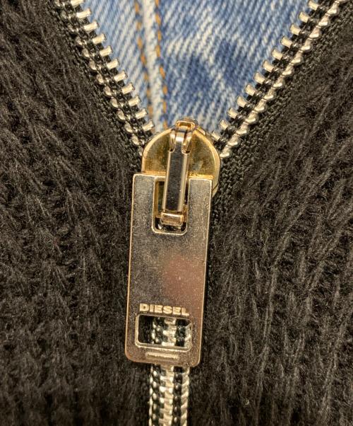 DIESEL（ディーゼル）DIESEL (ディーゼル) ニットドッキングジャケット ブラック×インディゴ サイズ:Sの古着・服飾アイテム