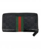 GUCCIグッチ）の古着「長財布」｜ブラック×グリーン