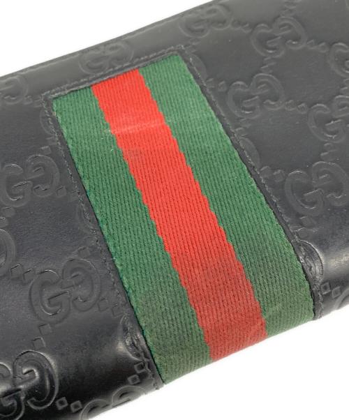 GUCCI（グッチ）GUCCI (グッチ) 長財布 ブラック×グリーンの古着・服飾アイテム