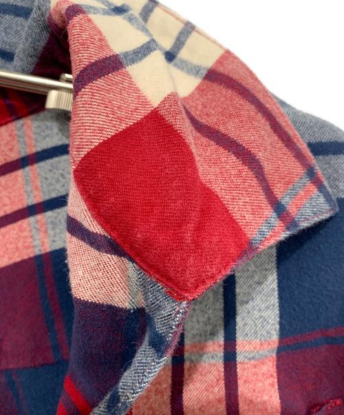 RALPH LAUREN（ラルフローレン）RALPH LAUREN (ラルフローレン) 長袖シャツワンピース ネイビー×レッド サイズ:Mの古着・服飾アイテム