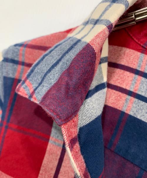 RALPH LAUREN（ラルフローレン）RALPH LAUREN (ラルフローレン) 長袖シャツワンピース ネイビー×レッド サイズ:Mの古着・服飾アイテム