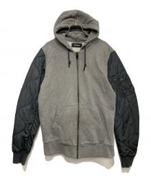 DIESEL（ディーゼル）の古着「切り替えジップパーカー」｜グレー