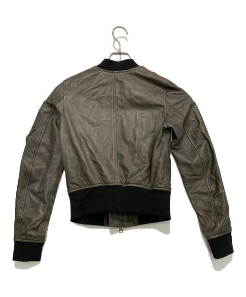 DIESEL（ディーゼル）DIESEL (ディーゼル) ラムレザージャケット ブラック×グレー サイズ:ＸＳの古着・服飾アイテム