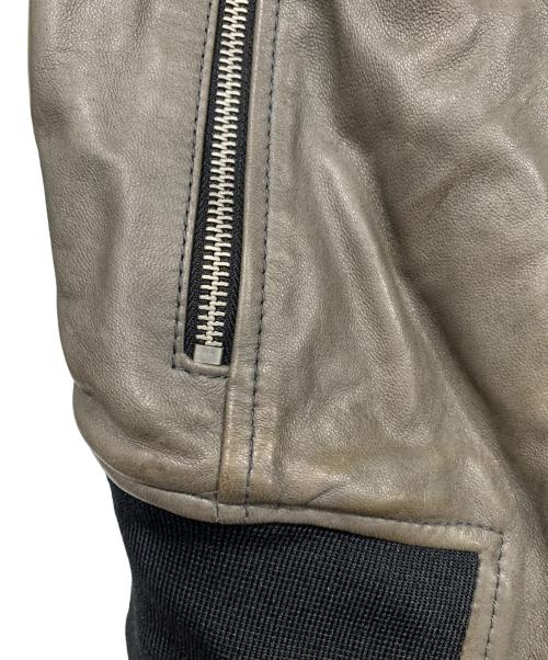 DIESEL（ディーゼル）DIESEL (ディーゼル) ラムレザージャケット ブラック×グレー サイズ:ＸＳの古着・服飾アイテム