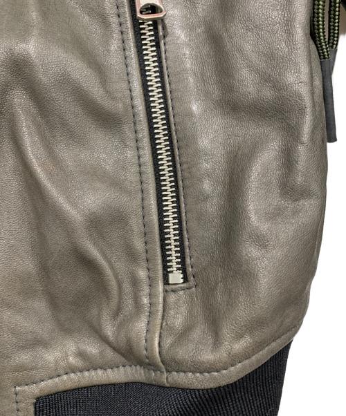 DIESEL（ディーゼル）DIESEL (ディーゼル) ラムレザージャケット ブラック×グレー サイズ:ＸＳの古着・服飾アイテム