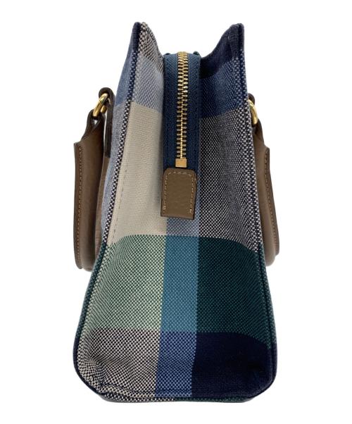 BLUE LAVEL CRESTBRIDGE（ブル^レーベル・クレストブリッジ）BLUE LAVEL CRESTBRIDGE (ブル^レーベル・クレストブリッジ) 2WAYバッグ グリーン×スカイブルーの古着・服飾アイテム