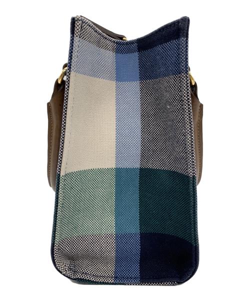 BLUE LAVEL CRESTBRIDGE（ブル^レーベル・クレストブリッジ）BLUE LAVEL CRESTBRIDGE (ブル^レーベル・クレストブリッジ) 2WAYバッグ グリーン×スカイブルーの古着・服飾アイテム