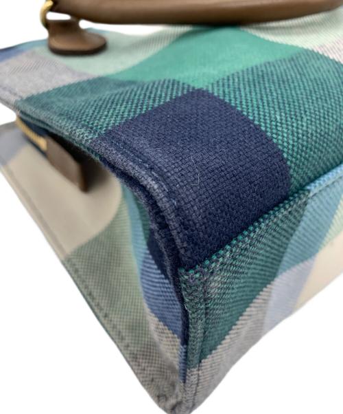 BLUE LAVEL CRESTBRIDGE（ブル^レーベル・クレストブリッジ）BLUE LAVEL CRESTBRIDGE (ブル^レーベル・クレストブリッジ) 2WAYバッグ グリーン×スカイブルーの古着・服飾アイテム