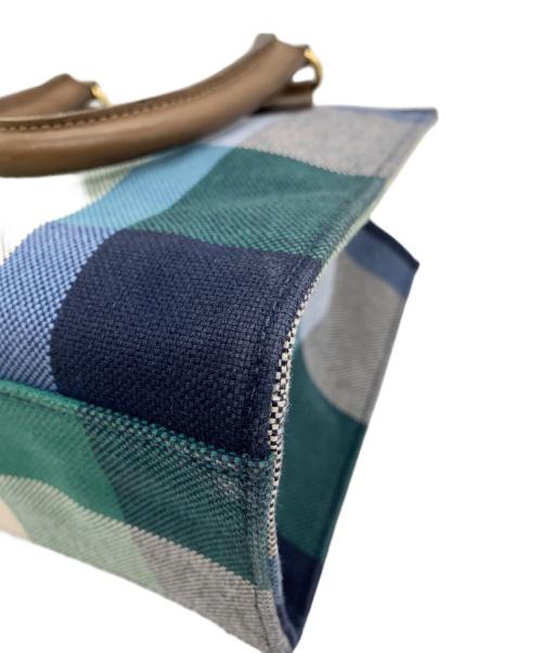 BLUE LAVEL CRESTBRIDGE（ブル^レーベル・クレストブリッジ）BLUE LAVEL CRESTBRIDGE (ブル^レーベル・クレストブリッジ) 2WAYバッグ グリーン×スカイブルーの古着・服飾アイテム