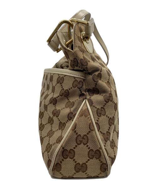 GUCCI（グッチ）GUCCI (グッチ) ハンドバッグ ブラウン×ベージュの古着・服飾アイテム