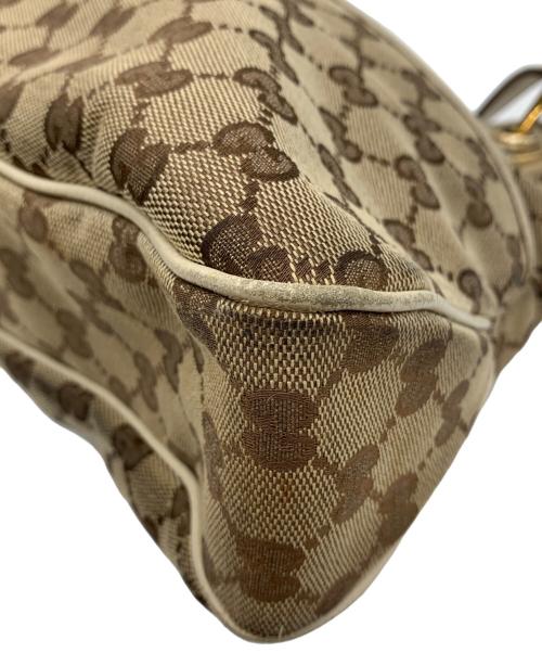 GUCCI（グッチ）GUCCI (グッチ) ハンドバッグ ブラウン×ベージュの古着・服飾アイテム