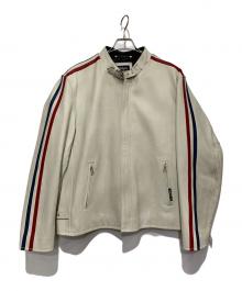 Schott（ショット）の古着「ラムレザージャケット」｜ホワイト×レッド×ブルー