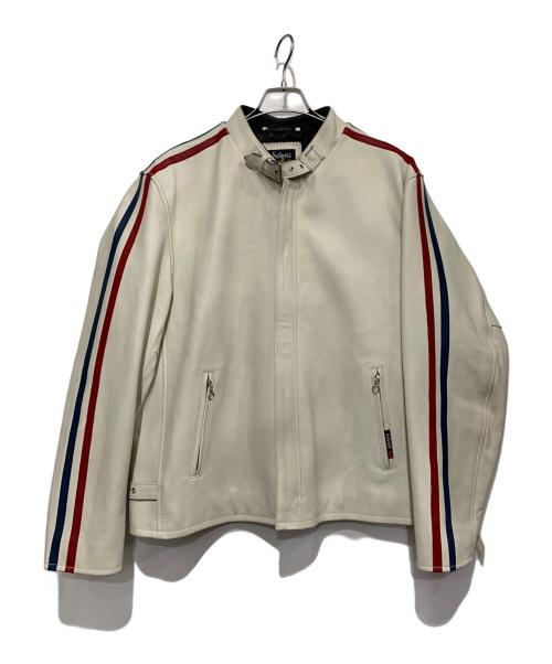 Schott（ショット）Schott (ショット) ラムレザージャケット ホワイト×レッド×ブルー サイズ:2XLの古着・服飾アイテム