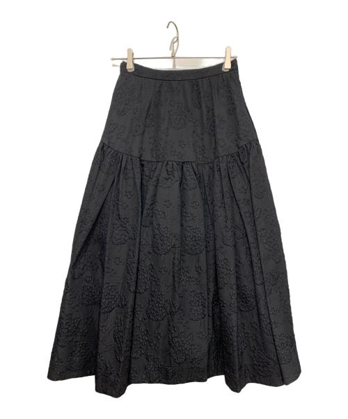 ROPE（ロペ）ROPE (ロペ) フラワーパフジャカードスカート ブラック サイズ:M 未使用品の古着・服飾アイテム