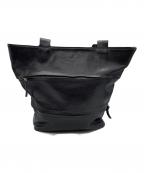 yohji yamamoto+noirヨウジヤマモトプリュスノアール）の古着「レザートートバッグ」｜ブラック