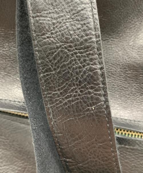 yohji yamamoto+noir（ヨウジヤマモトプリュスノアール）yohji yamamoto+Noir (ヨウジヤマモトプリュスノアール) レザートートバッグ ブラックの古着・服飾アイテム