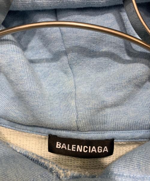 BALENCIAGA（バレンシアガ）BALENCIAGA (バレンシアガ) プルオーバーパーカー スカイブルー サイズ:Lの古着・服飾アイテム