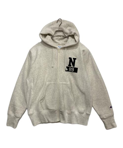 Champion（チャンピオン）Champion (チャンピオン) ジップフーデッドスウェットシャツ グレー サイズ:Lの古着・服飾アイテム
