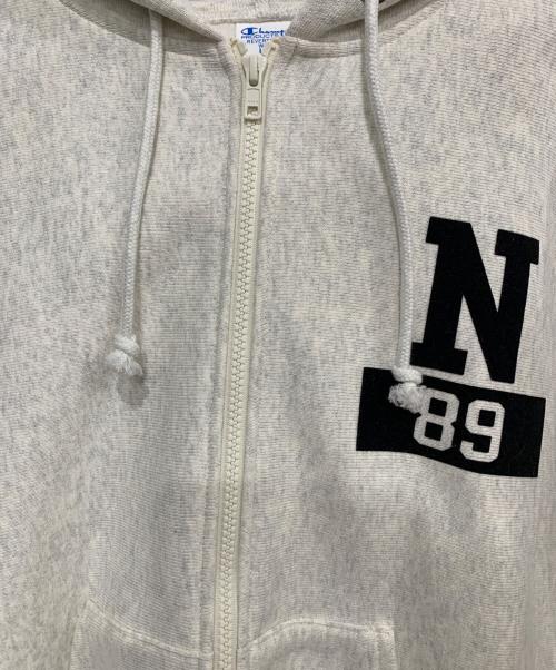 Champion（チャンピオン）Champion (チャンピオン) ジップフーデッドスウェットシャツ グレー サイズ:Lの古着・服飾アイテム