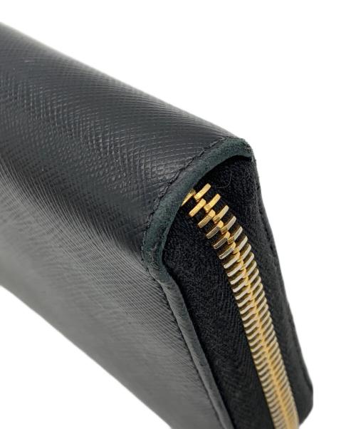 PRADA（プラダ）PRADA (プラダ) ラウンドファスナー長財布 ブラックの古着・服飾アイテム