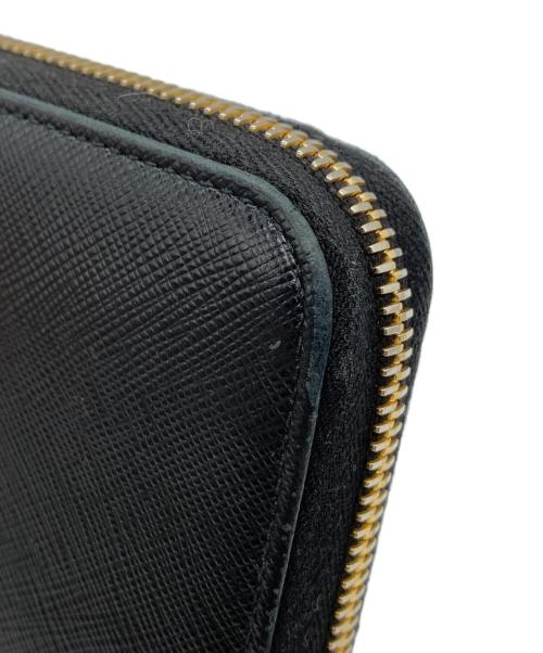 PRADA（プラダ）PRADA (プラダ) ラウンドファスナー長財布 ブラックの古着・服飾アイテム