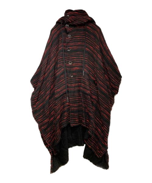 nude:MASAHIKO MARUYAMA（ヌード：マサヒコマルヤマ）nude:MASAHIKO MARUYAMA (ヌード：マサヒコマルヤマ) リバーシブルポンチョ レッド×ブラック サイズ:Fの古着・服飾アイテム