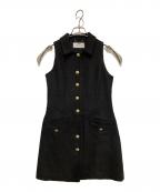 Estella.Kエステラケー）の古着「ツイードミニマムドレス」｜ブラック