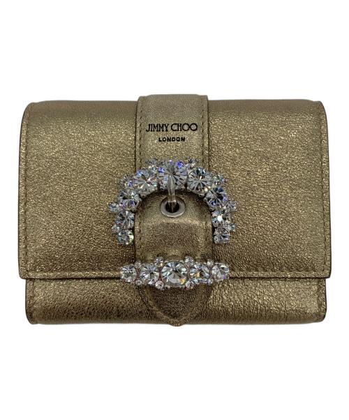JIMMY CHOO（ジミーチュウ）JIMMY CHOO (ジミーチュウ) 3つ折り財布 ゴールドの古着・服飾アイテム