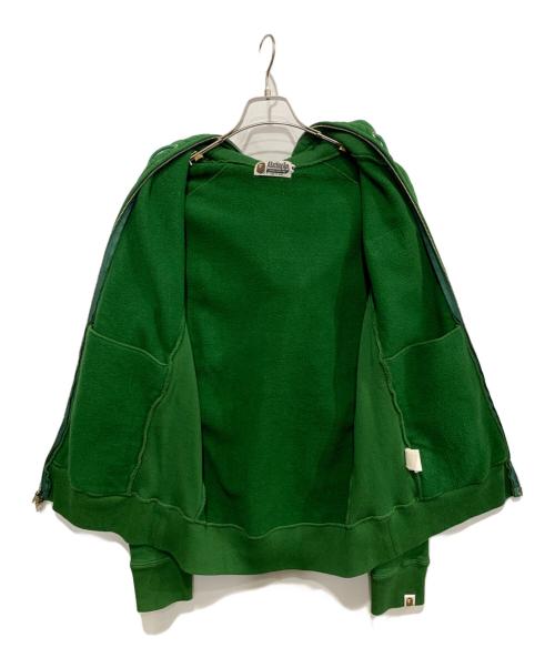 A BATHING APE（ア ベイシング エイプ）A BATHING APE (ア ベイシング エイプ) ジップパーカー グリーン サイズ:Mの古着・服飾アイテム
