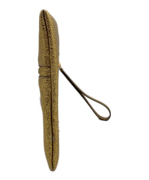 ANYA HINDMARCH（アニヤ・ハインドマーチ）ANYA HINDMARCH (アニヤ・ハインドマーチ) ハンドポーチ ゴールドの古着・服飾アイテム