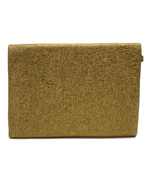 ANYA HINDMARCH（アニヤ・ハインドマーチ）ANYA HINDMARCH (アニヤ・ハインドマーチ) ハンドポーチ ゴールドの古着・服飾アイテム