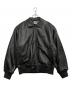 adidas（アディダス）の古着「ロゴレザージャケット」｜ブラック