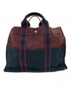 HERMESエルメス）の古着「トートバッグ」｜ブラック×レッド