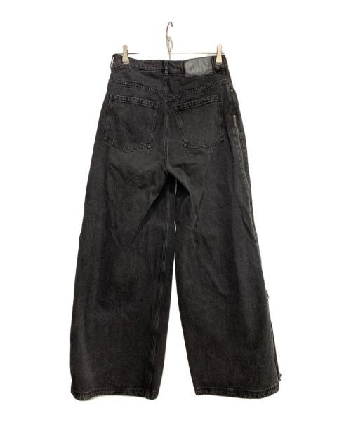 adidas（アディダス）adidas (アディダス) ジップ ウォッシュド デニムパンツ ブラック サイズ:30の古着・服飾アイテム