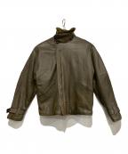 GIANNI VERSACEジャンニ・ヴェルサーチ）の古着「レザージャケット」｜オリーブ