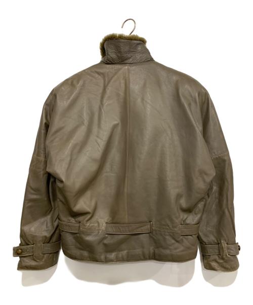 GIANNI VERSACE（ジャンニ・ヴェルサーチ）GIANNI VERSACE (ジャンニ・ヴェルサーチ) レザージャケット オリーブ サイズ:44の古着・服飾アイテム