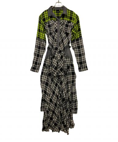 中古・古着通販】DIESEL (ディーゼル) 長袖ワンピース グレー×ブラック