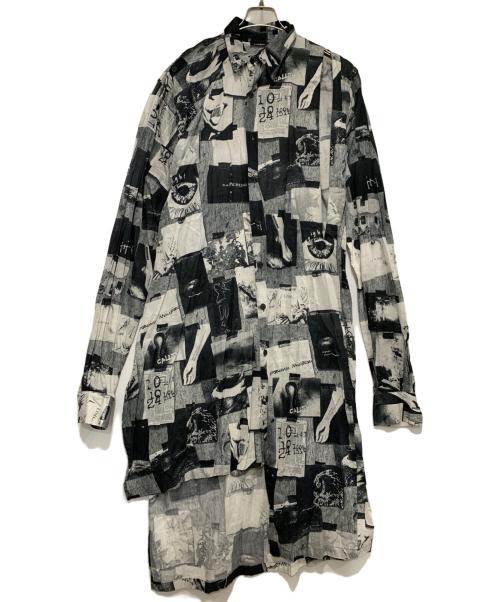 LIMI feu（リミフゥ）LIMI feu (リミフゥ) 長袖ワンピース ホワイト×ブラック サイズ:FREEの古着・服飾アイテム