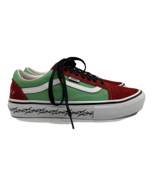 VANS（ヴァンズ）VANS (ヴァンズ) SUPREME (シュプリーム) ローカットスニーカー グリーン×レッド サイズ:26.5cmの古着・服飾アイテム
