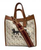 COACHコーチ）の古着「2WAYバッグ」｜ホワイト×ブラウン