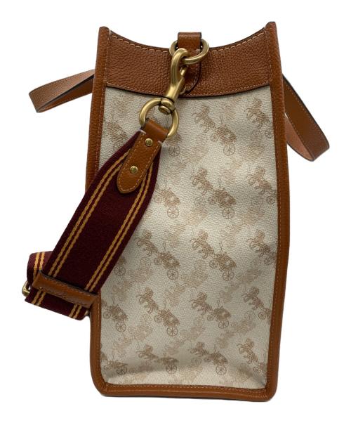 COACH（コーチ）COACH (コーチ) 2WAYバッグ ホワイト×ブラウンの古着・服飾アイテム