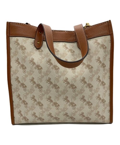 COACH（コーチ）COACH (コーチ) 2WAYバッグ ホワイト×ブラウンの古着・服飾アイテム