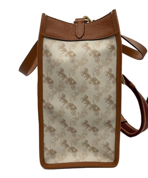 COACH（コーチ）COACH (コーチ) 2WAYバッグ ホワイト×ブラウンの古着・服飾アイテム