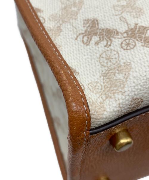 COACH（コーチ）COACH (コーチ) 2WAYバッグ ホワイト×ブラウンの古着・服飾アイテム