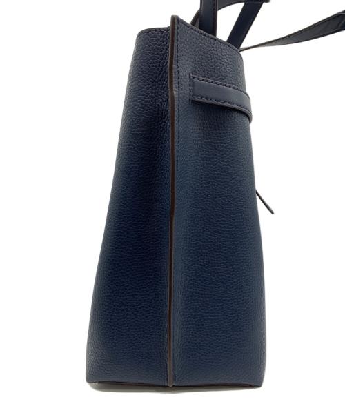 MICHAEL KORS（マイケル・コース）MICHAEL KORS (マイケル・コース) レザートートバッグ ネイビーの古着・服飾アイテム